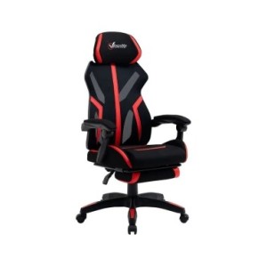 Vinsetto Silla Gaming Giratoria con Reposapiés Retráctil Silla de Oficina Reclinable Reposacabezas 65x65x119-129 cm Negro Rojo Vinsetto Silla Gaming Giratoria con Reposapiés Retráctil Silla de Oficina Reclinable Reposacabezas 65x65x119-129 cm Negro Rojo