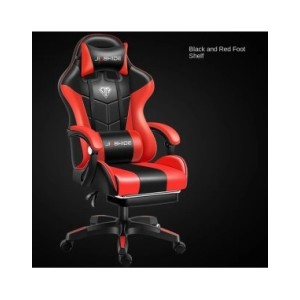 Silla ergonómica para juegos con reposapiés y función de masaje para una máxima comodidad Silla ergonómica para juegos con reposapiés y función de masaje para una máxima comodidad