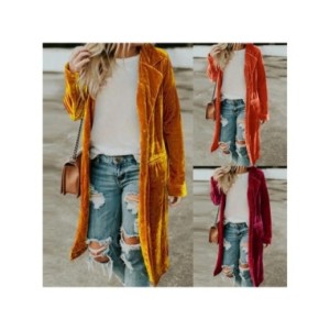 Gabardina larga de terciopelo para mujer, cárdigan frontal abierto, Tops Vintage, ropa de casa informal, abrigo largo para mujer Gabardina larga de terciopelo para mujer, cárdigan frontal abierto, Tops Vintage, ropa de casa informal, abrigo largo para mujer