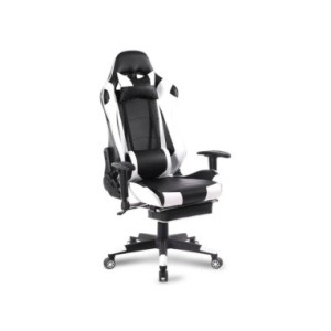 WOLTU-silla giratoria para juegos de carreras, asiento de piel sintética con inclinación de 155 °, soporte Lumbar para relajarse WOLTU-silla giratoria para juegos de carreras, asiento de piel sintética con inclinación de 155 °, soporte Lumbar para relajarse