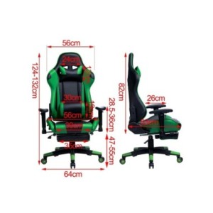 WOLTU-silla giratoria para juegos de carreras, asiento de piel sintética con inclinación de 155 °, soporte Lumbar para relajarse WOLTU-silla giratoria para juegos de carreras, asiento de piel sintética con inclinación de 155 °, soporte Lumbar para relajarse