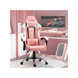 Vinsetto Silla Gaming Ergonómica Silla de Escritorio Racing Giratoria con Altura Ajustable Reclinable de 135° Reposacabezas y Co Vinsetto Silla Gaming Ergonómica Silla de Escritorio Racing Giratoria con Altura Ajustable Reclinable de 135° Reposacabezas y Co