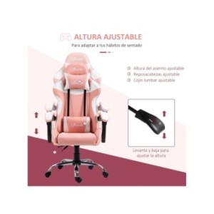Vinsetto Silla Gaming Ergonómica Silla de Escritorio Racing Giratoria con Altura Ajustable Reclinable de 135° Reposacabezas y Co Vinsetto Silla Gaming Ergonómica Silla de Escritorio Racing Giratoria con Altura Ajustable Reclinable de 135° Reposacabezas y Co