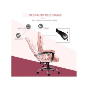 Vinsetto Silla Gaming Ergonómica Silla de Escritorio Racing Giratoria con Altura Ajustable Reclinable de 135° Reposacabezas y Co Vinsetto Silla Gaming Ergonómica Silla de Escritorio Racing Giratoria con Altura Ajustable Reclinable de 135° Reposacabezas y Co