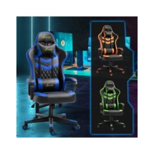 Vinsetto Silla Gaming Ergonómica Altura Regulable Giratorio con Reposacabezas Cojín Lumbar 61x70x121-129 cm