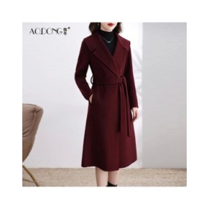 Abrigo de felpa de doble cara de gama alta para mujer, cuello de traje de longitud media, chaqueta de lana ajustada hasta la rod Abrigo de felpa de doble cara de gama alta para mujer, cuello de traje de longitud media, chaqueta de lana ajustada hasta la rod