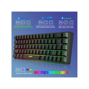 HXSJ-miniteclado V200 con cable K68 RGB Streamer para juegos, teclado de membrana sin conflicto de 19 teclas, pero sensación mec HXSJ-miniteclado V200 con cable K68 RGB Streamer para juegos, teclado de membrana sin conflicto de 19 teclas, pero sensación mec