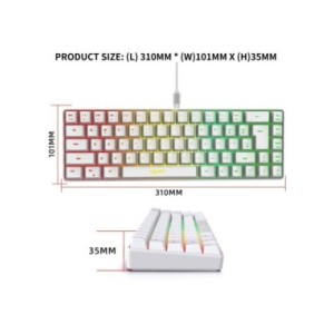 HXSJ-miniteclado V200 con cable K68 RGB Streamer para juegos, teclado de membrana sin conflicto de 19 teclas, pero sensación mec HXSJ-miniteclado V200 con cable K68 RGB Streamer para juegos, teclado de membrana sin conflicto de 19 teclas, pero sensación mec