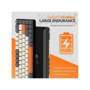Teclado mecánico inalámbrico con Bluetooth, modo Dual, Mini interruptor rojo de 68 teclas intercambiable en caliente para PC, PS Teclado mecánico inalámbrico con Bluetooth, modo Dual, Mini interruptor rojo de 68 teclas intercambiable en caliente para PC, PS