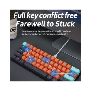MUCAI-miniteclado mecánico MKA610 para juegos, USB, interruptor rojo, 61 teclas, Cable desmontable, para ordenador, PC y portáti MUCAI-miniteclado mecánico MKA610 para juegos, USB, interruptor rojo, 61 teclas, Cable desmontable, para ordenador, PC y portáti