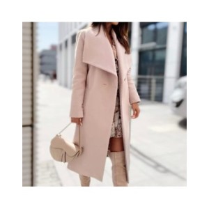 MUYOGRT-gabardina larga de lana para mujer, abrigo informal de manga larga con botones y cuello en V, ropa que combina con todo,