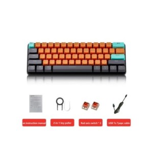 MUCAI-miniteclado mecánico MKA610 para juegos, USB, interruptor rojo, 61 teclas, Cable desmontable, para ordenador, PC y portáti MUCAI-miniteclado mecánico MKA610 para juegos, USB, interruptor rojo, 61 teclas, Cable desmontable, para ordenador, PC y portáti