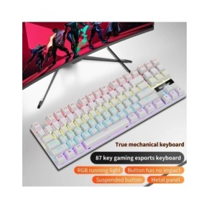 SKYLION-Teclado mecánico con cable K87, 20 tipos de iluminación colorida para juegos y oficina, para Microsoft Windows y Apple I SKYLION-Teclado mecánico con cable K87, 20 tipos de iluminación colorida para juegos y oficina, para Microsoft Windows y Apple I