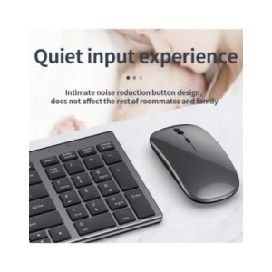 Jomaa-Juego de teclado y ratón Bluetooth para ordenador portátil, Combo de teclado y ratón inalámbrico, recargable, Delgado, USB Jomaa-Juego de teclado y ratón Bluetooth para ordenador portátil, Combo de teclado y ratón inalámbrico, recargable, Delgado, USB