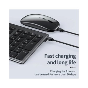 Jomaa-Juego de teclado y ratón Bluetooth para ordenador portátil, Combo de teclado y ratón inalámbrico, recargable, Delgado, USB Jomaa-Juego de teclado y ratón Bluetooth para ordenador portátil, Combo de teclado y ratón inalámbrico, recargable, Delgado, USB