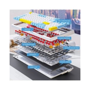 Teclado luminoso con cable y puerto USB, accesorio mecánico K3 MAX con 19 efectos de luz, retroiluminación RGB, 100 teclas para  Teclado luminoso con cable y puerto USB, accesorio mecánico K3 MAX con 19 efectos de luz, retroiluminación RGB, 100 teclas para