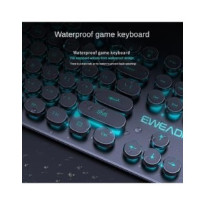 Teclado con cable para ordenador, dispositivo de escritura redondo, Retro, USB, Plug Play, tamaño completo, para ordenador portá Teclado con cable para ordenador, dispositivo de escritura redondo, Retro, USB, Plug Play, tamaño completo, para ordenador portá