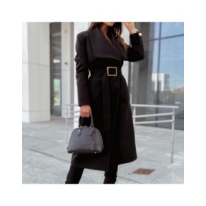 MUYOGRT-gabardina larga de lana para mujer, abrigo informal de manga larga con botones y cuello en V, ropa que combina con todo,