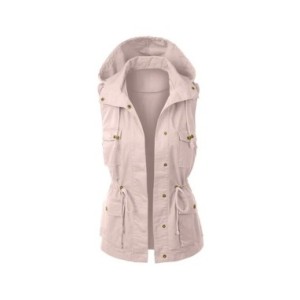 Chaleco militar sin mangas para mujer, chaqueta ligera con cordón, con capucha, abrigo informal cálido sin mangas para invierno