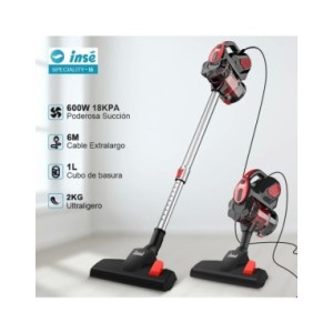 INSE-aspiradoras I5 con cable, aspiradora de mano con potente succión de 18Kpa, Motor de 600W, palo 4 en 1, para el hogar, alfom INSE-aspiradoras I5 con cable, aspiradora de mano con potente succión de 18Kpa, Motor de 600W, palo 4 en 1, para el hogar, alfom