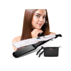 CkeyiN-alisador de pelo de cerámica de turmalina, plancha plana de calentamiento rápido con pantalla LCD, temperatura ajustable, CkeyiN-alisador de pelo de cerámica de turmalina, plancha plana de calentamiento rápido con pantalla LCD, temperatura ajustable,