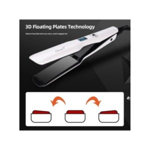 CkeyiN-alisador de pelo de cerámica de turmalina, plancha plana de calentamiento rápido con pantalla LCD, temperatura ajustable, CkeyiN-alisador de pelo de cerámica de turmalina, plancha plana de calentamiento rápido con pantalla LCD, temperatura ajustable,