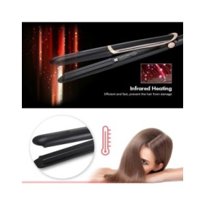 Plancha de pelo infrarroja 2 en 1 con pantalla Lcd, alisador rápido de iones negativos, rizador de pelo, plancha plana infrarroj Plancha de pelo infrarroja 2 en 1 con pantalla Lcd, alisador rápido de iones negativos, rizador de pelo, plancha plana infrarroj