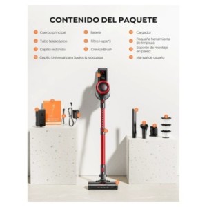 BUTURE-aspiradora inalámbrica de mano para el hogar, dispositivo potente de 450W, 33000Pa, con pantalla táctil, 55 Min de tiempo BUTURE-aspiradora inalámbrica de mano para el hogar, dispositivo potente de 450W, 33000Pa, con pantalla táctil, 55 Min de tiempo