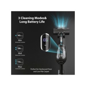 PRETTYCARE P1 Pro Aspiradora sin cable, potente aspiradora de varilla de 30 Kpa con motor sin escobillas, pantalla táctil LED, 4 PRETTYCARE P1 Pro Aspiradora sin cable, potente aspiradora de varilla de 30 Kpa con motor sin escobillas, pantalla táctil LED, 4