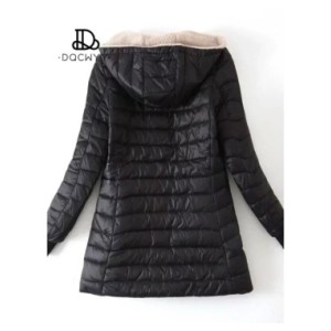 Chaqueta con capucha de longitud media para mujer, abrigo de algodón de lana, Parkas cálidas de lana de cordero, edición coreana Chaqueta con capucha de longitud media para mujer, abrigo de algodón de lana, Parkas cálidas de lana de cordero, edición coreana
