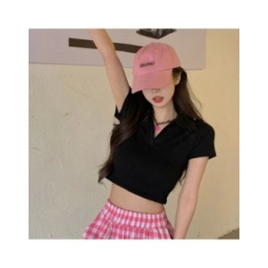 Camiseta informal Lisa a la moda para mujer, jersey de Polo de manga corta, camisetas ajustadas, Top de punto suave que combina  Camiseta informal Lisa a la moda para mujer, jersey de Polo de manga corta, camisetas ajustadas, Top de punto suave que combina