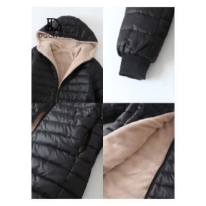 Chaqueta con capucha de longitud media para mujer, abrigo de algodón de lana, Parkas cálidas de lana de cordero, edición coreana