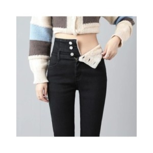 Pantalones vaqueros de cintura alta para mujer, Jeans clásicos de terciopelo de felpa, elásticos, gruesos, cálidos y delgados, c Pantalones vaqueros de cintura alta para mujer, Jeans clásicos de terciopelo de felpa, elásticos, gruesos, cálidos y delgados, c