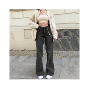 Pantalones vaqueros de cintura alta Y2k para mujer, ropa de calle ajustada, pantalones acampanados elásticos, Pantalones rectos  Pantalones vaqueros de cintura alta Y2k para mujer, ropa de calle ajustada, pantalones acampanados elásticos, Pantalones rectos