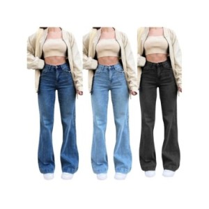 Pantalones vaqueros de cintura alta Y2k para mujer, ropa de calle ajustada, pantalones acampanados elásticos, Pantalones rectos  Pantalones vaqueros de cintura alta Y2k para mujer, ropa de calle ajustada, pantalones acampanados elásticos, Pantalones rectos