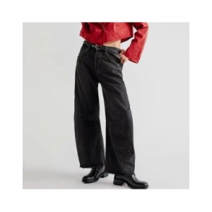 Pantalones vaqueros holgados de pierna ancha para mujer, pantalones vaqueros holgados con dobladillo recortado, ropa de diario Y Pantalones vaqueros holgados de pierna ancha para mujer, pantalones vaqueros holgados con dobladillo recortado, ropa de diario Y
