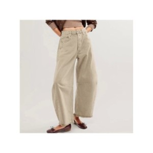 Pantalones vaqueros holgados de pierna ancha para mujer, pantalones vaqueros holgados con dobladillo recortado, ropa de diario Y Pantalones vaqueros holgados de pierna ancha para mujer, pantalones vaqueros holgados con dobladillo recortado, ropa de diario Y