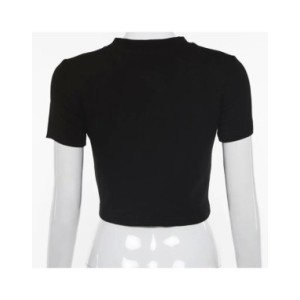 Camiseta gótica Vintage con diamantes de imitación para mujer, ropa de verano, cuello redondo, manga corta, ropa de calle, Top c