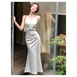 Vestido de sirena sin mangas para mujer, traje elegante, ajustado, cuello redondo, una pieza, 2023